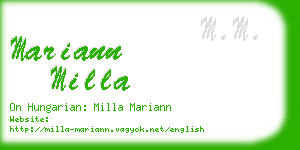 mariann milla business card